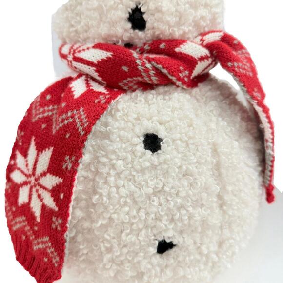 Pottery Barn Cozy Archie Snowman Shaped Pillow Plush Christmas Holiday Decor - Picture 6 of 7